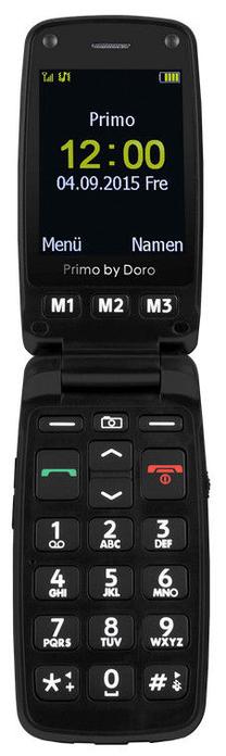 Telefons ar pogām Doro Primo 406, 128 MB, melns krās.