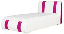 Lova viengulė Bodzio Aga, 90 x 200 cm, balta/rožinė, su čiužiniu, su grotelėmis