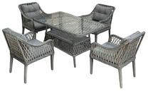 Lauko baldų komplektas Kalune Design 227VRD1026, pilka sp., 6 vietų