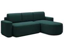 Kampinė sofa - lova Aurumm Enjoy 35, tamsiai žalia sp., dešininė, 180 x 285 cm x 92 cm