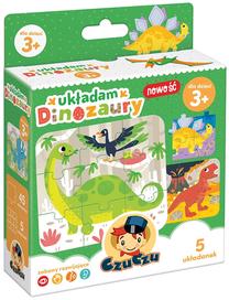 Развивающая головоломка CzuCzu Dinozaury, 17 см, многоцветный, 45 шт.
