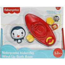 Vonios žaislas Mattel Fisher Price Wind-up Boat + Penguin Figurine, raudona sp.