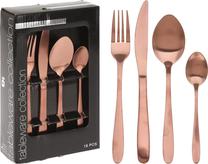 Söögiriistade komplekt Excellent Houseware, roosa kuld v., 16 tk.
