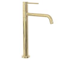 Смеситель для раковины Rea Lugano Slim High, золотой цв.