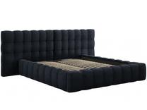 Lova dvigulė Micadoni Home Mamaia Velvet Double Headboard, 180 x 200 cm, tamsiai mėlyna sp., be čiužinio, su grotelėmis