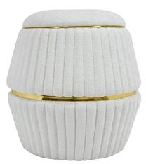 Pufas Kayoom Doric 235 AP75C-WHT, aukso sp./balta sp., 51.5 cm x 51.5 cm x 53 cm