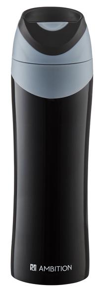 Ūdens pudele Ambition Love, melna krās., plastmasa/nerūsējošais tērauds, 0.45 l