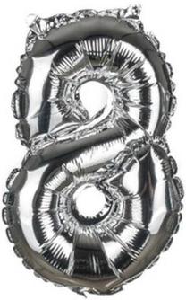 Fooliumist õhupall number Banquet Foil Balloon, hõbe v.