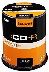 Ierakstāms kompaktdisks Intenso CD-R, 700 MB, 100gab.
