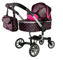 Коляска для кукол Lean Toys Alice LT5245, черный цв./розовый цв.