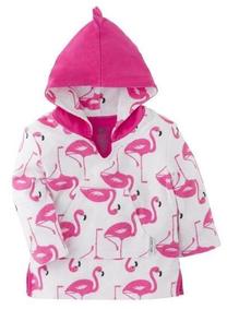 Pončas Zoocchini Swim Coverup, balta sp./rožinė sp., 78 cm x 34 cm