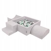 Бассейн с шариками, набор KiddyMoon Foam, 90 см x 90 см, 300 шт, белый цв./зеленый цв.