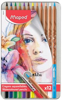Krāsainie zīmuļi Maped Watercolor Pencils Artist, 12 gab.