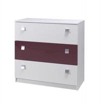 Komoda Maridex, balta sp./violetinė sp., 88 cm x 40 cm x 92 cm