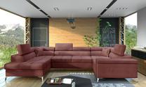 Kampinė sofa Thiago Monolith 63, raudona sp., kairinė, 350 x 202 cm x 90 cm