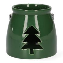 Žvakidė Homla Christmas Tree, keramika, Ø 8 cm, 8 cm, žalia sp.