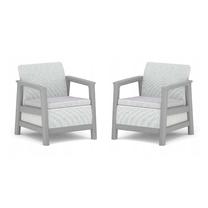 Lauko kėdžių rinkinys Keter Scandi Linea, plieno sp./šviesiai pilka sp., 73 cm x 70.4 cm x 77.5 cm, 2 vnt.