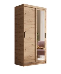 Spinta ADRK Hailey, ąžuolo sp., 100 cm x 60 cm x 205 cm, su veidrodžiu