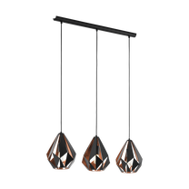Šviestuvas kabinamas Eglo Carlton 1 49991, E27, 3 x 60 W, vario sp./juoda sp. / juoda sp.