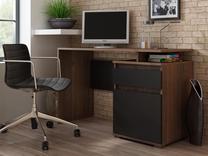 Rakstāmgalds ar skapi Pro Meble Milano PKC 105, 105 cm x 50 cm, 75 cm, melns krās./valriekstu krās.