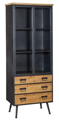 Sektsioonkapp Home4you Ferro, pruun v./must v., 93 cm x 40 cm x 122 cm
