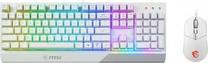 Laidinis klaviatūros ir pelės komplektas MSI Vigor GK30 Gaming Keyboard US + Clutch GM11 Gaming Optical Mouse, EN, balta sp.