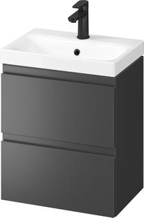 Шкафчик для ванной с раковиной Cersanit Moduo Slim, антрацитовый цв., 34.7 см x 49.5 см x 62 см