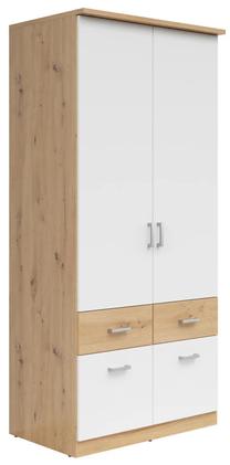 Spinta Brando 2, balta sp./artisan oak sp., 58 cm x 91 cm x 199 cm