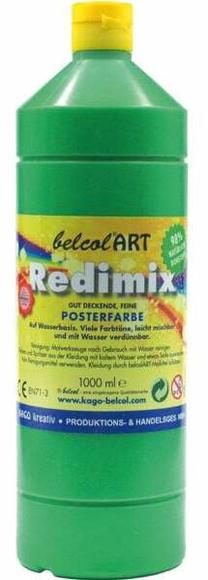 Dažai guašas BelcolART Redimix, 1000 ml, žalia sp., 1 sp.