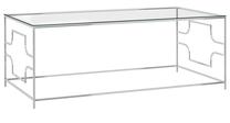 Kavos staliukas VLX, skaidri sp./sidabro sp., 120 cm x 60 cm x 45 cm