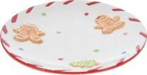Kalėdinė lėkštė serviravimo Home Styling Collection Gingerbread, Ø 16 cm, balta sp./raudona sp./žalia sp.