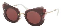 Спортивные солнцезащитные очки Miu Miu MU02SS VA50A0, 63 мм, коричневый цв./золотой цв./белый цв.