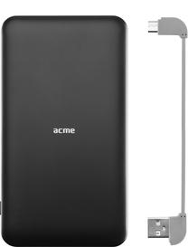 Nešiojamas įkroviklis (Power bank) Acme, 10000 mAh, juoda sp.