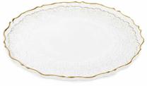 Desserditaldrik magustoidu Homla Lisala, 21 cm x 21 cm x 1 cm, läbipaistev v./kuldne v.