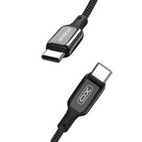 Kabelis XO NB-Q180B, 2 x USB Type-C, 100 cm, juoda sp., 60 W