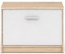 Batų dėžė Nepo Plus SFK1K-DSO/BI, ąžuolo/balta/šviesiai ruda, 70 cm x 34 cm x 50 cm