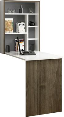 Rašomasis stalas su lentyna Kalune Design Magicbox 506MNR3332, 77 cm x 58 cm, 75 cm, ąžuolo sp./balta sp.