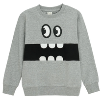 Джемпер, классическая, для мальчиков Cool Club Smiley Monster CCB2711973, черный цв./серый цв., 110 см