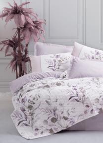 Gultas veļas komplekts Mijolnir Nadia 129CTN9444, balts krās./gaiši violeta krās., 50 x 70 cm, 180 x 230 cm, 3 d.