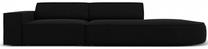 Sofa Micadoni Home Jodie Rounded 3 Seats, juoda sp., dešininė, 262 x 102 cm x 70 cm