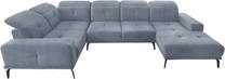 Kampinė sofa Neviro Loco 03, žydra sp., kairinė, 201 x 350 cm x 77 cm