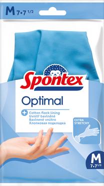 Cimdi gumija Spontex Optimal, zila krās., M, 2 gab.