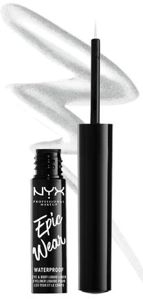 Acu laineris NYX Professional Makeup Epic Wear Metallic, 3.5 ml, sudraba krās. 03 silver metal