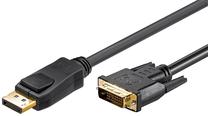 Vads Goobay DisplayPort Cable DP To DVI D Male DisplayPort male, DVI-D male, 2 m, melna krās.