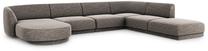 Kampinė sofa Micadoni Home Miley Chenille Panoramic 6 Seats, pilka sp., dešininė, 327 x 245 cm x 74 cm