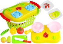 Rotaļu virtuves piederumi Lean Toys Shopping Basket And Toy Kitchen Food Grocery, daudzkrāsaina