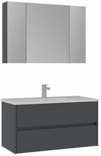 Vonios kambario baldų komplektas Kalune Design Side, matinė antracito sp., 45 cm x 100 cm x 52 cm
