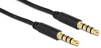 Kabelis Delock 83434 3.5mm 4-pin - 3.5mm 4-pin 3.5 mm 4-pin male, 3.5 mm 4-pin male, 0.5 m, melna krās.