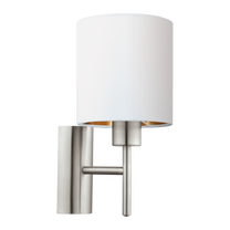 Valgusti seinale Eglo Pasteri 95053, E27, 1 x 60 W, vask v./valge v. / nikkel v.