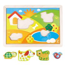 Medinė dėlionė Hape Sunny Valley E1601A, 17.8 cm x 29.4 cm, įvairių spalvų